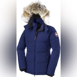 Canada Goose Navy Puffer Jacket with Fur Hood